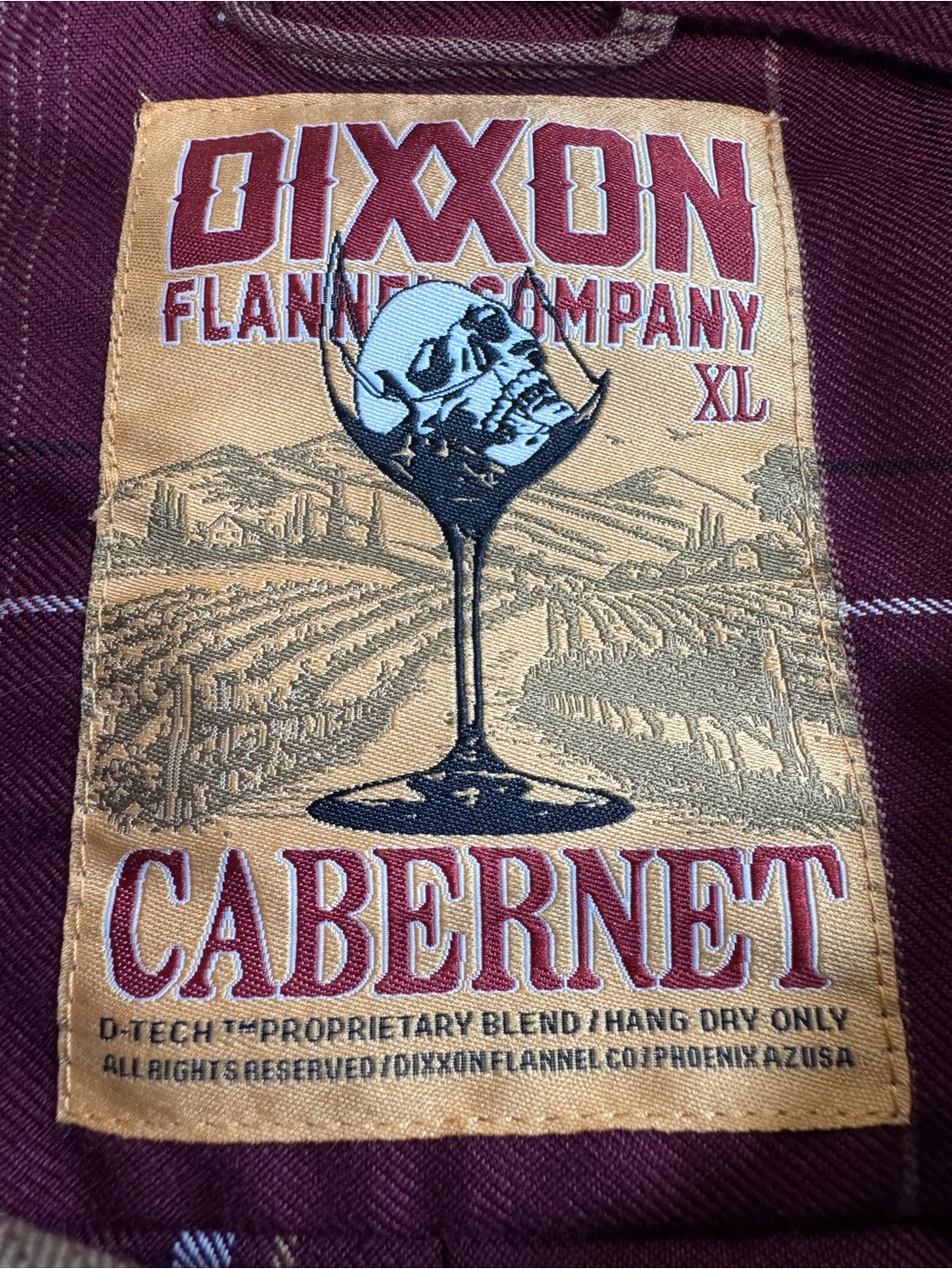 Dixxon Cabernet Mens Size XL Button Down Long Sleeve Pocket Logo Flannel Shirt - Picture 2 of 7